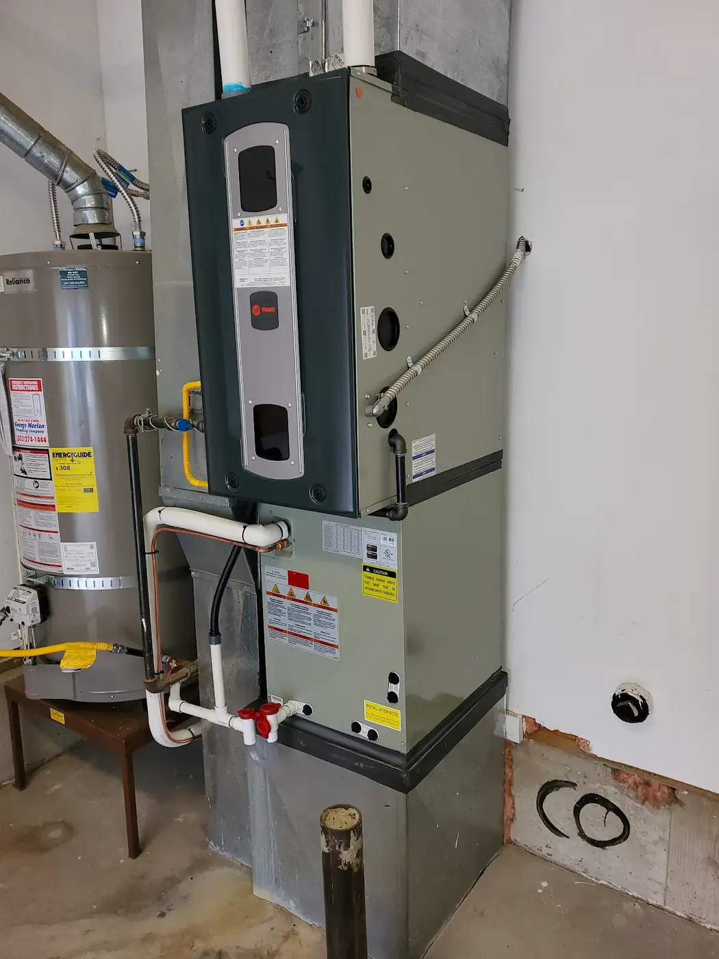 Trane gas furnace and air handler installed in a Vancouver, WA home by Imperial Heating and Cooling