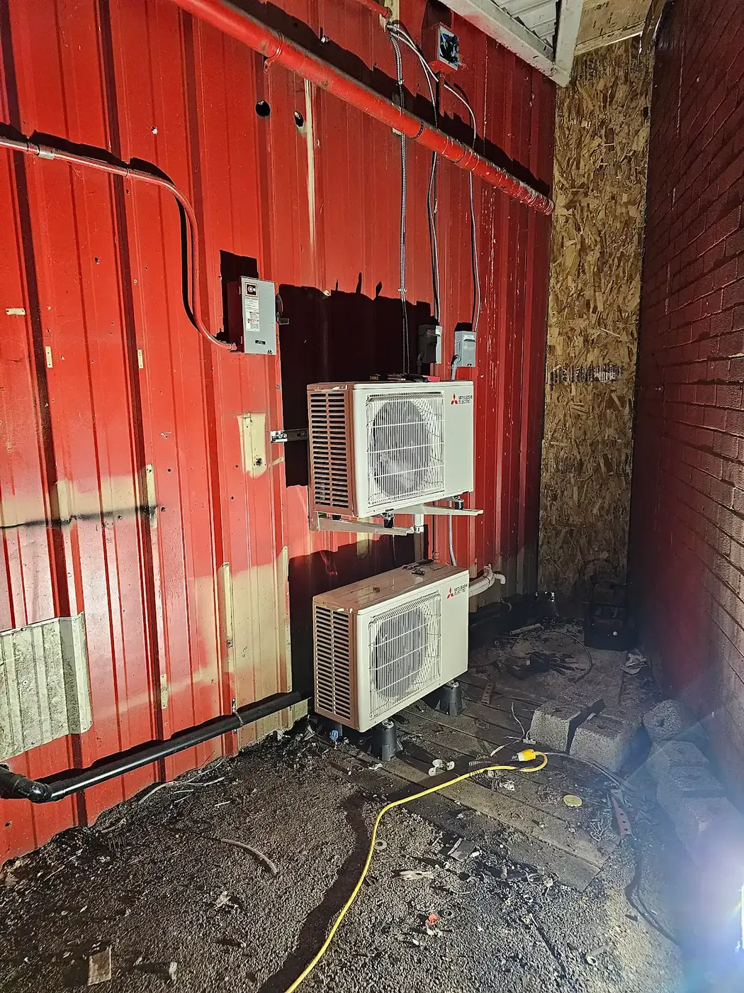 Dual Mitsubishi Electric mini-split heat pump install for a commercial space in Vancouver, WA