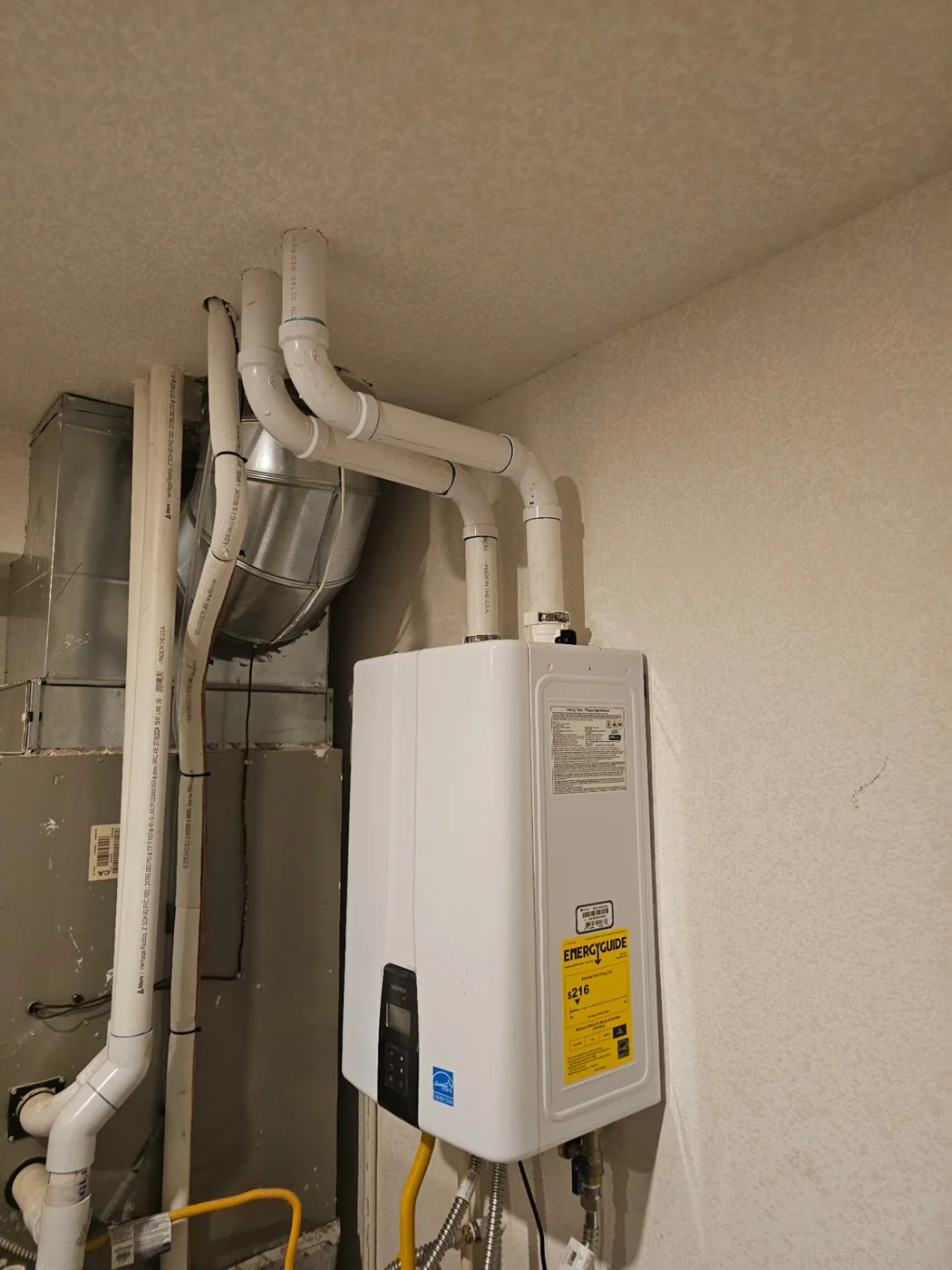 Navien high-efficiency tankless water heater installation in Vancouver, Washington